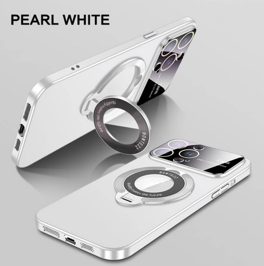 Magnetic Flip Case with Bracket & Lens Guard for iPhone 15