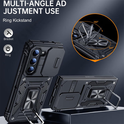 Shockproof  Z Fold 6, 5, 4 Ring Stand Cam Slide Case