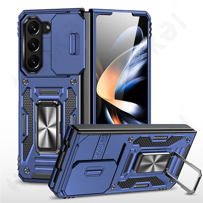 Shockproof  Z Fold 6, 5, 4 Ring Stand Cam Slide Case