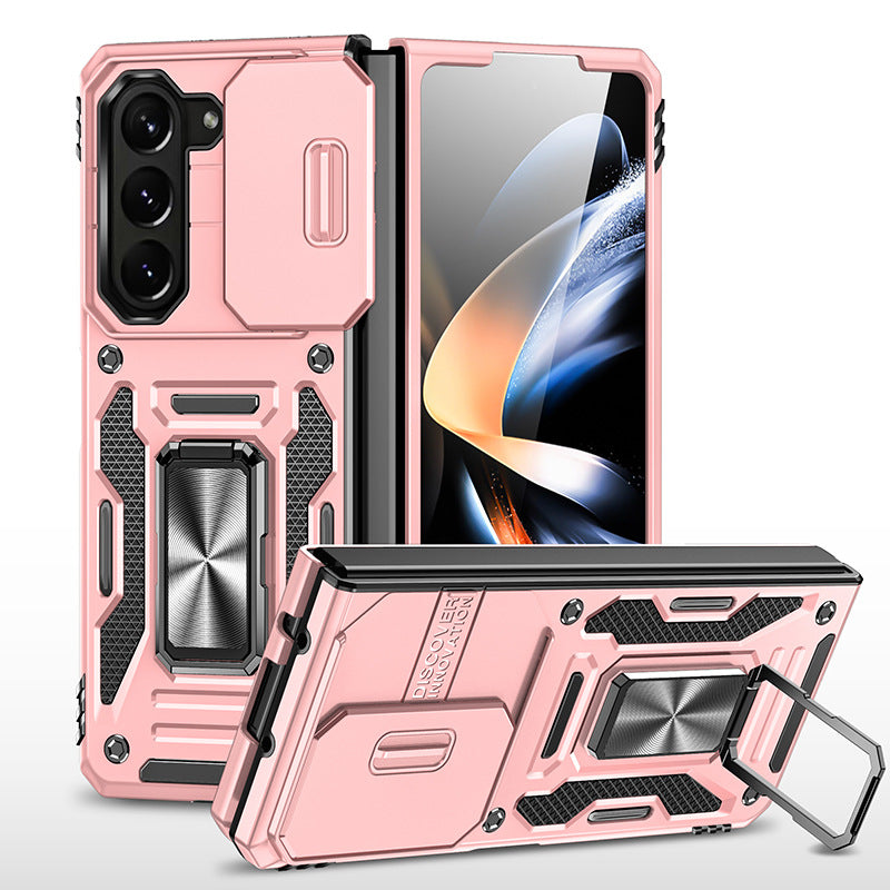 Shockproof  Z Fold 6, 5, 4 Ring Stand Cam Slide Case