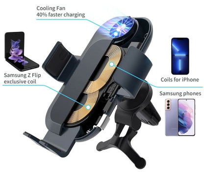 Mate Z Flip Series Dual Coil Wireless Car Charger