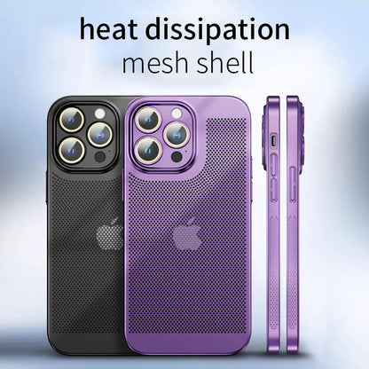 Electroplated Mesh Shell iPhone 16, 15, 14    Camera Protection Case