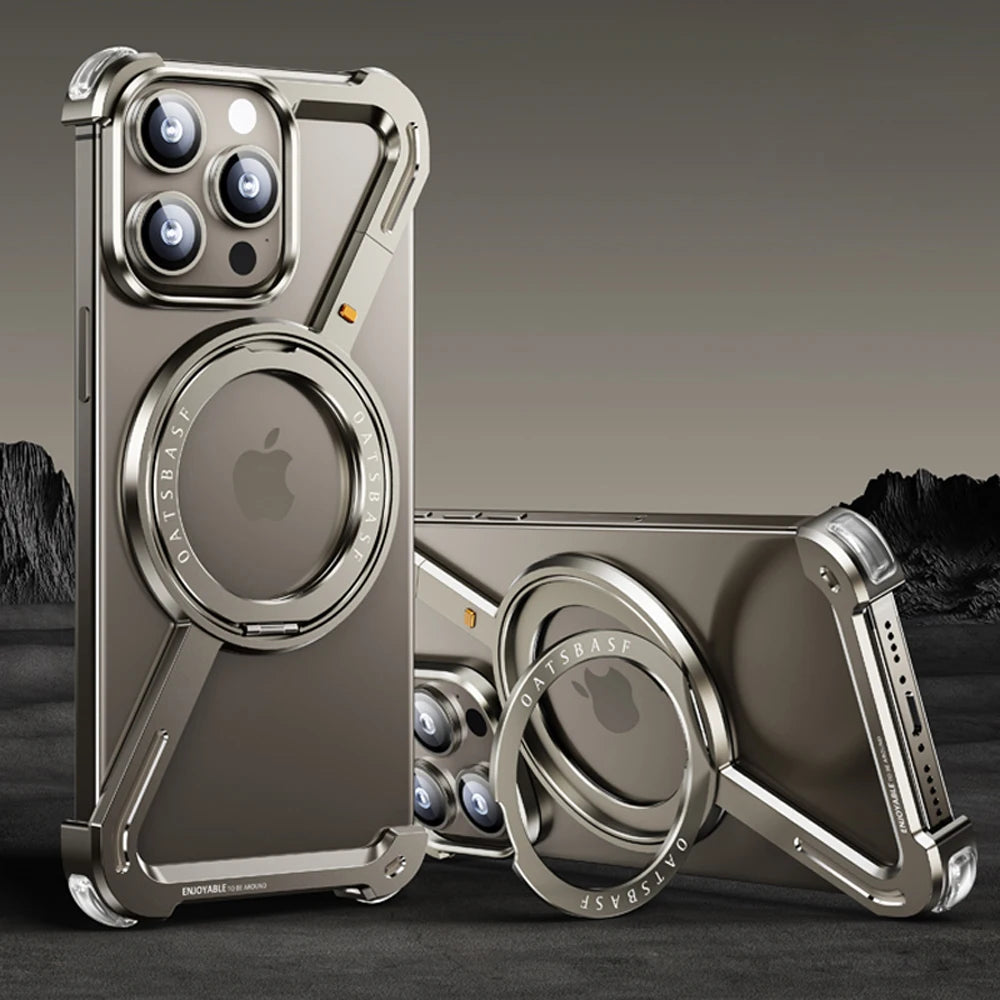 AeroShield Z Stand  Magnetic 360° Rotating Frame & Shockproof iPhone Case