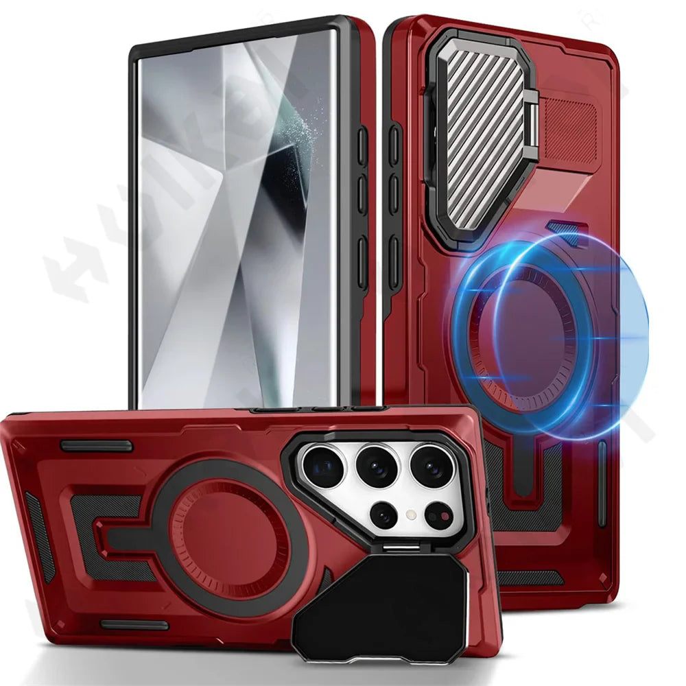 TitanStand S25 Ultra – Magnetic Rugged Case with Metal Camera Stand