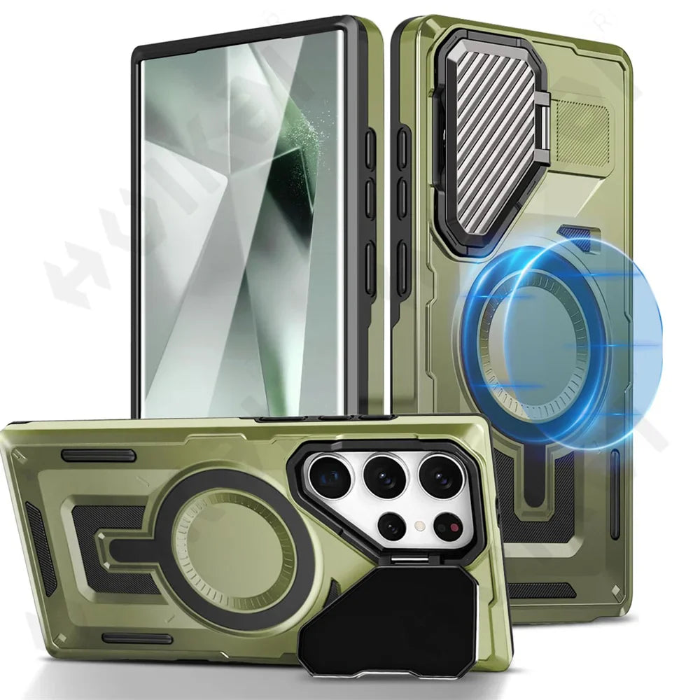 TitanStand S25 Ultra – Magnetic Rugged Case with Metal Camera Stand