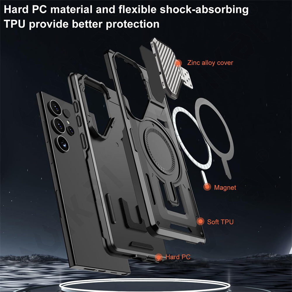 TitanStand S25 Ultra – Magnetic Rugged Case with Metal Camera Stand