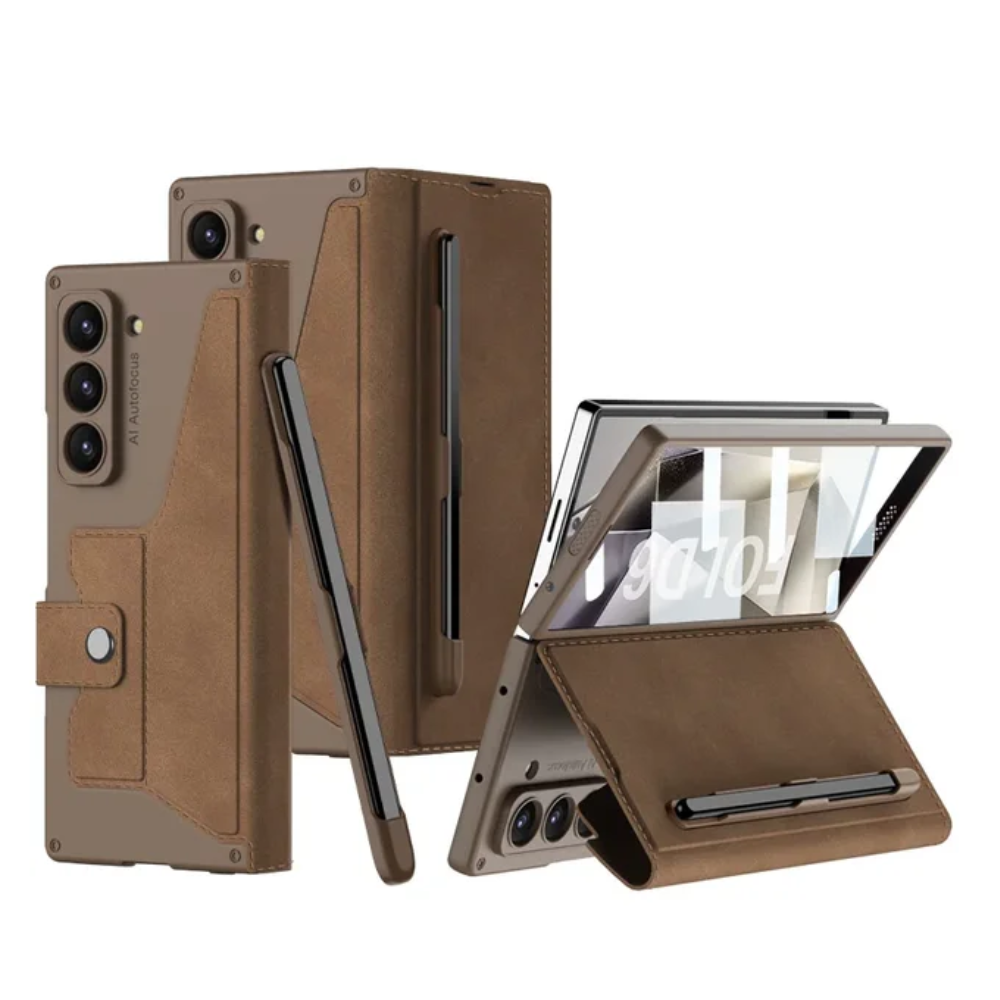 Wallet Z Fold 6, 5, 4 , Pen slot, Leather Case