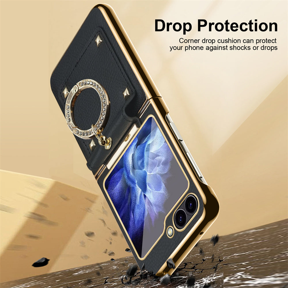 Diamond Z Flip 6, 5, 4 Shockproof Leather Case