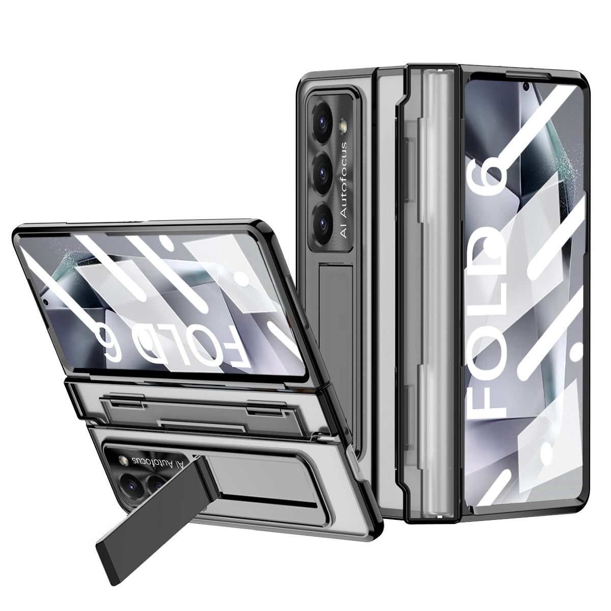 HingeGuard Clear Z Fold 6/5/4 - Kickstand & Wireless Charging Case