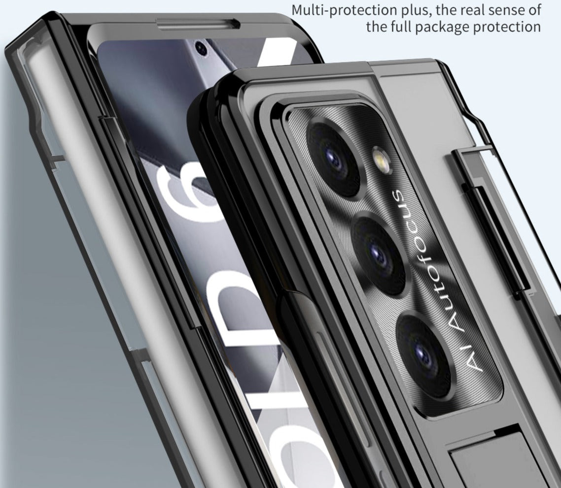 HingeGuard Clear Z Fold 6/5/4 - Kickstand & Wireless Charging Case