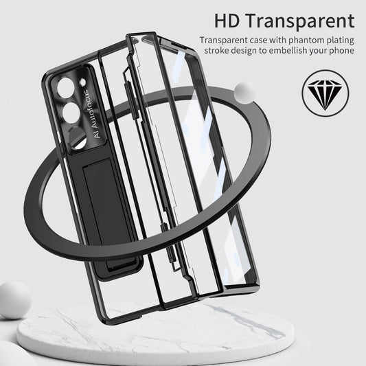 HingeGuard Clear Z Fold 6/5/4 - Kickstand & Wireless Charging Case