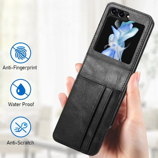 Shockproof  Z Flip 6, 5 wallet Leather Case