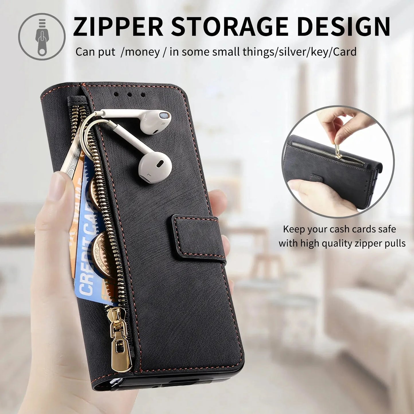 Luxury Leather  Z Fold 6, 5, 4 Wallet Case