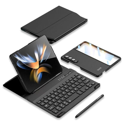 Wireless Keyboard 4-in-1 Ultra-Thin Case, Flip Stand Leather & Pen