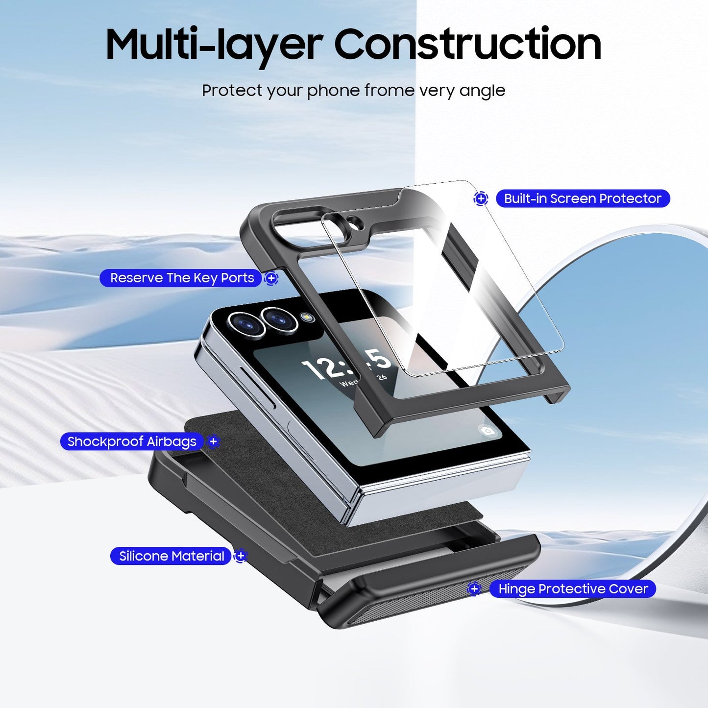 RFID Shield Z Flip 6, 5 Screen Protector & Wireless Charging Case