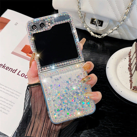 Quicksand Z Flip 6 ,5 ,4 ,3 Case Luxury Glitter Diamond Clear Cover