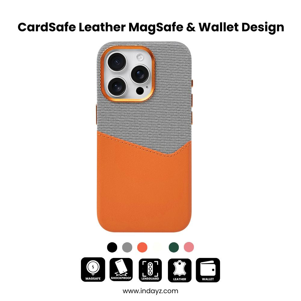 Card iPhone 16, 15, 14 Leather  MagSafe & Wallet Design Case