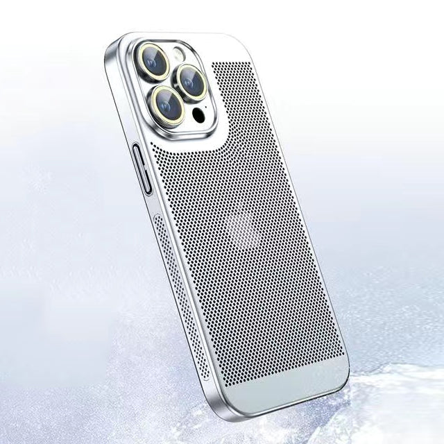 Electroplated Mesh Shell iPhone 16, 15, 14    Camera Protection Case