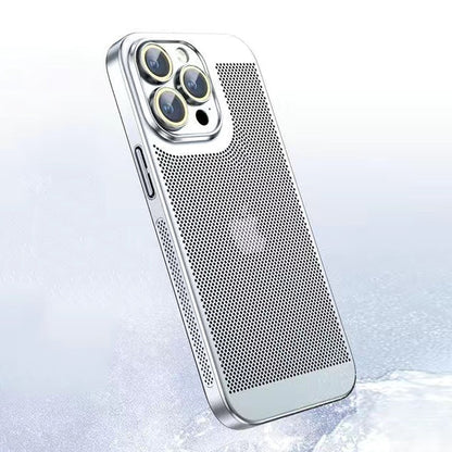 Electroplated Mesh Shell iPhone 16, 15, 14    Camera Protection Case