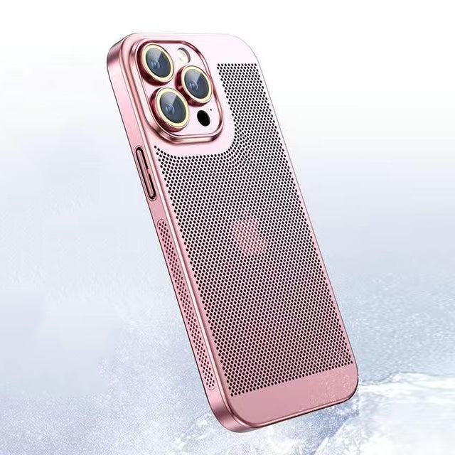 Electroplated Mesh Shell iPhone 16, 15, 14    Camera Protection Case