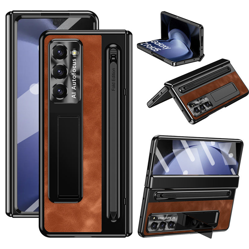 Vantage Z Fold 6, 5, 4 Leather Pen Slot Stand Case