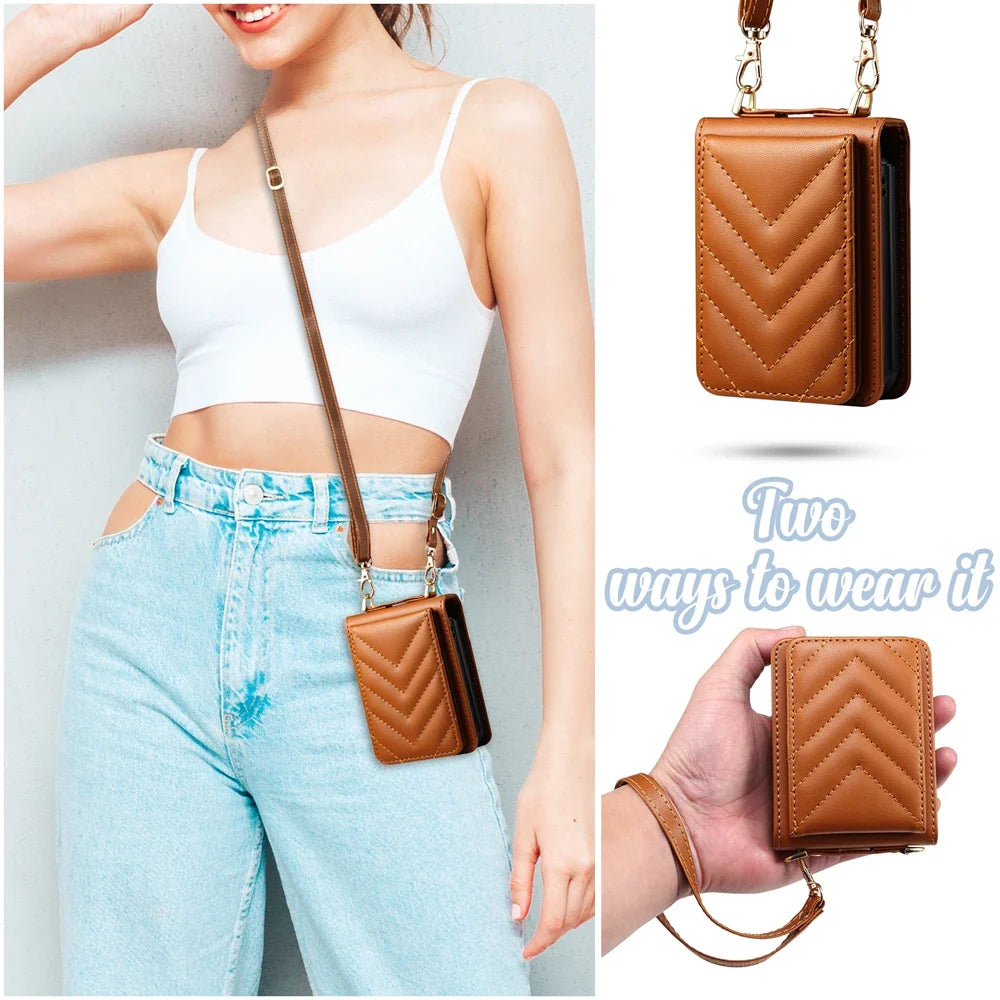 Wallet Leather  Z Flip 6,5,4,3  Crossbody Case