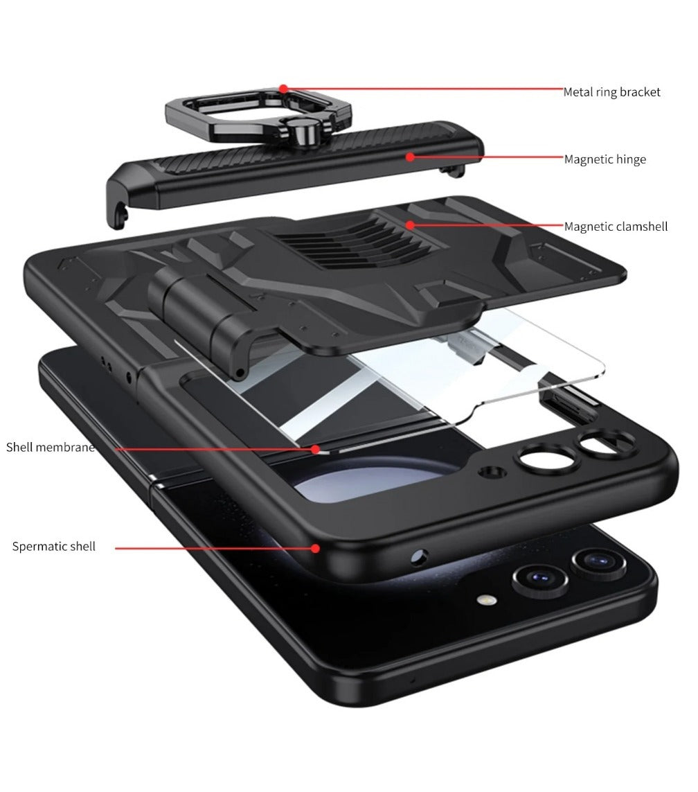 Hinge Z Flip 5, 6 Toughened Film Armor Case