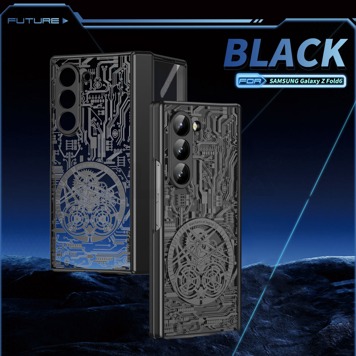 Mecha Z Fold 6, 5, 4, 3 Electroplated Hinge Case