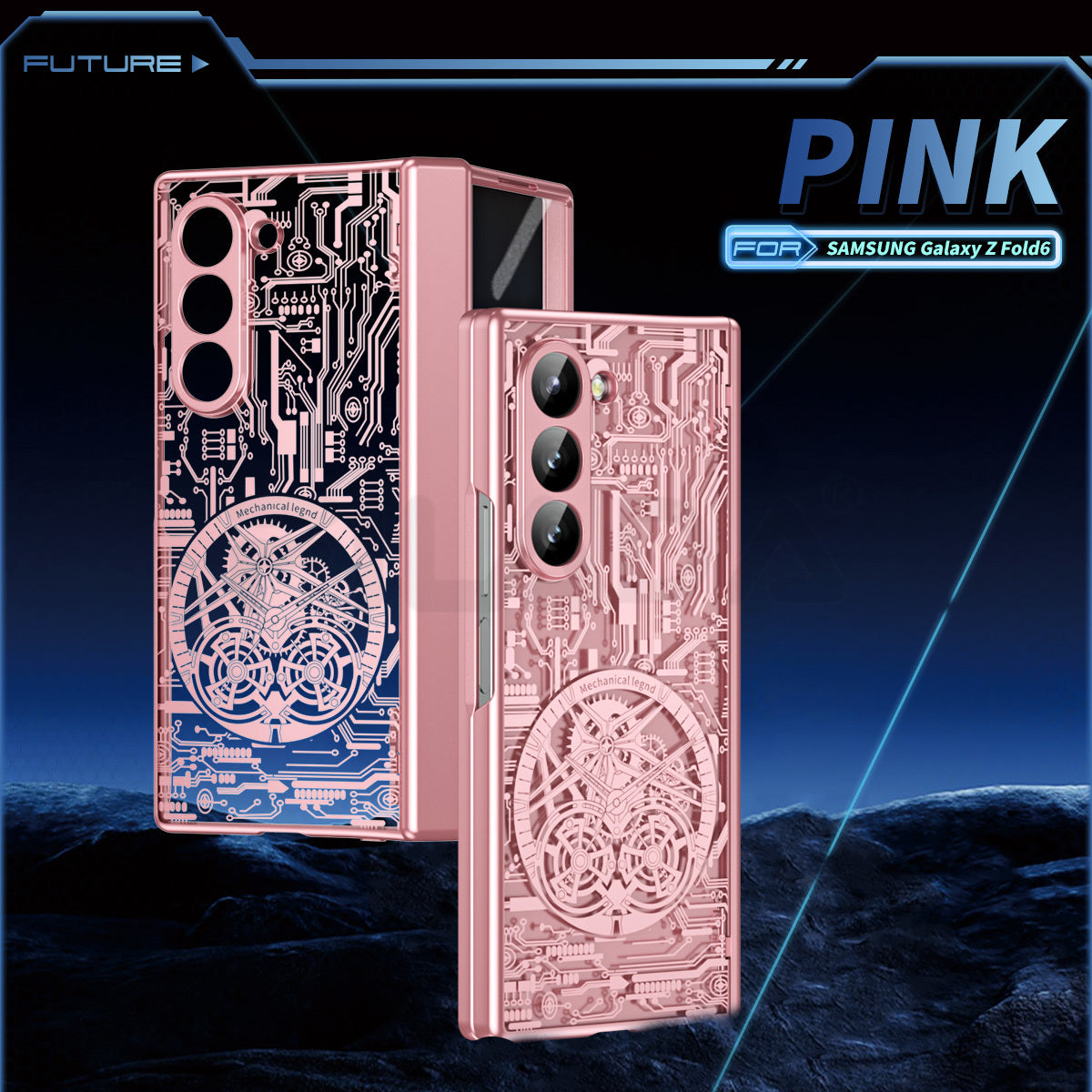 Mecha Z Fold 6, 5, 4, 3 Electroplated Hinge Case