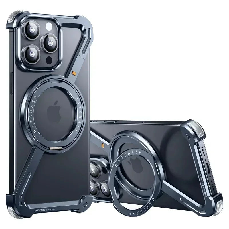 AeroShield Z Stand  Magnetic 360° Rotating Frame & Shockproof iPhone Case