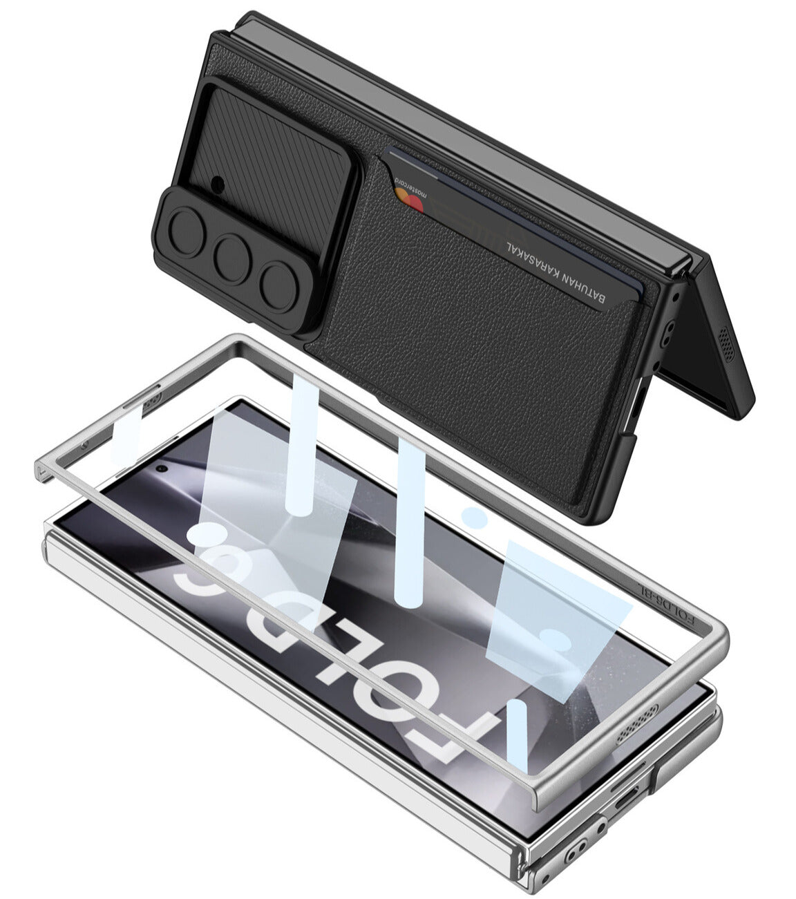 Thin Z Fold 6 Card Holder, Screen Protector Case