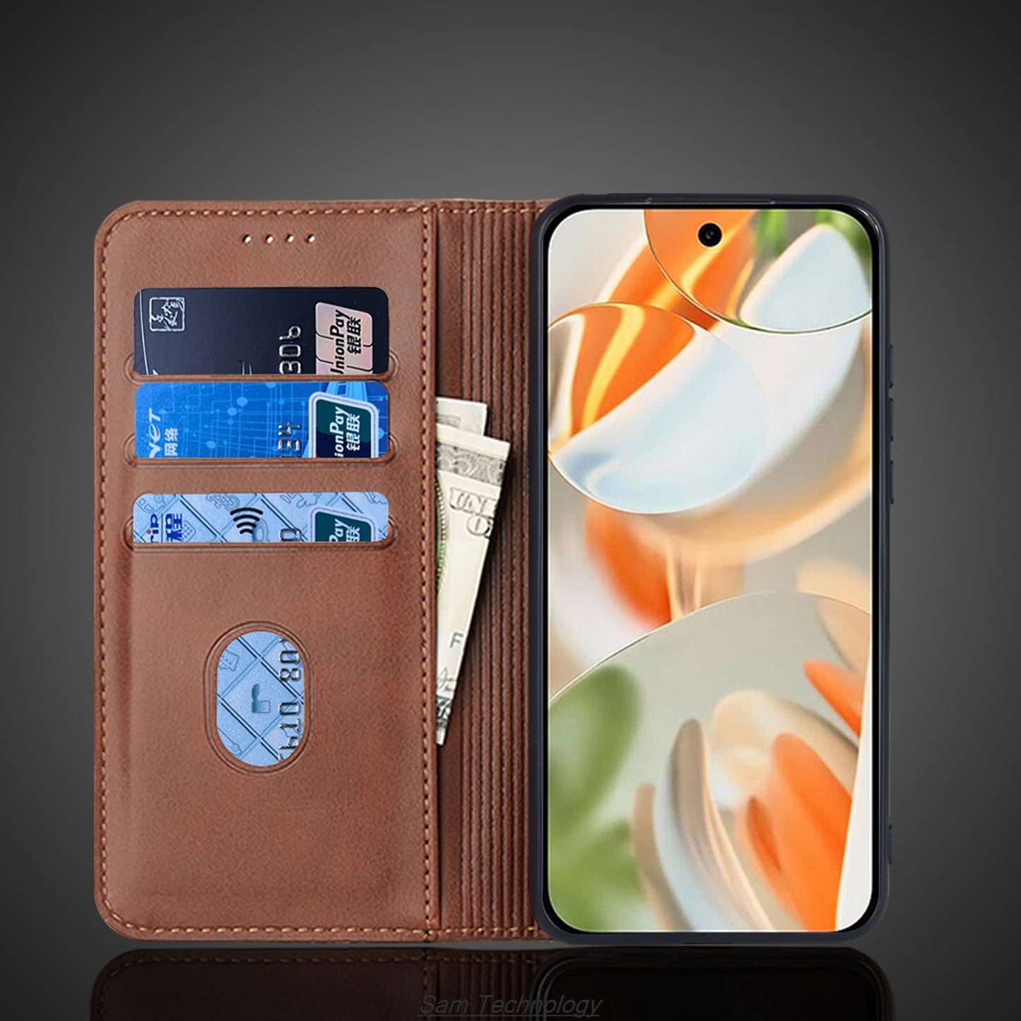 Leather Wallet Case for Pixel 9 Pro, 9 with Flip Cover and Holster