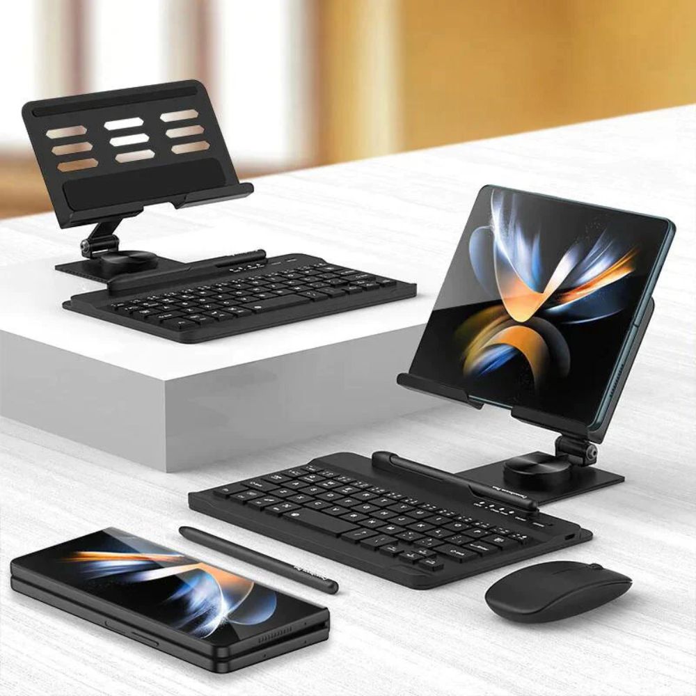 Desk Z Fold Wireless Keyboard, 360° Stand, Mouse, Pen Set