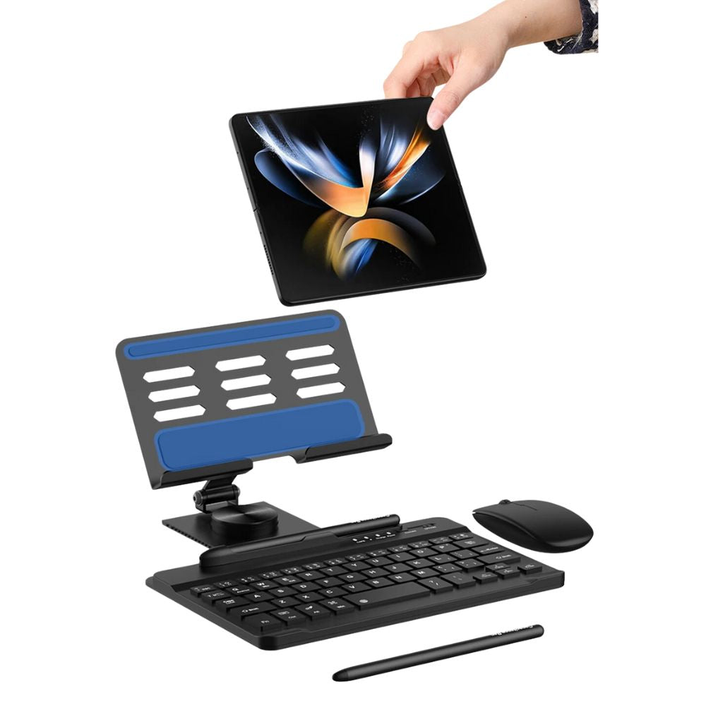 Desk Z Fold Wireless Keyboard, 360° Stand, Mouse, Pen Set