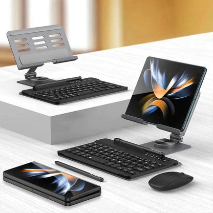 Desk Z Fold Wireless Keyboard, 360° Stand, Mouse, Pen Set