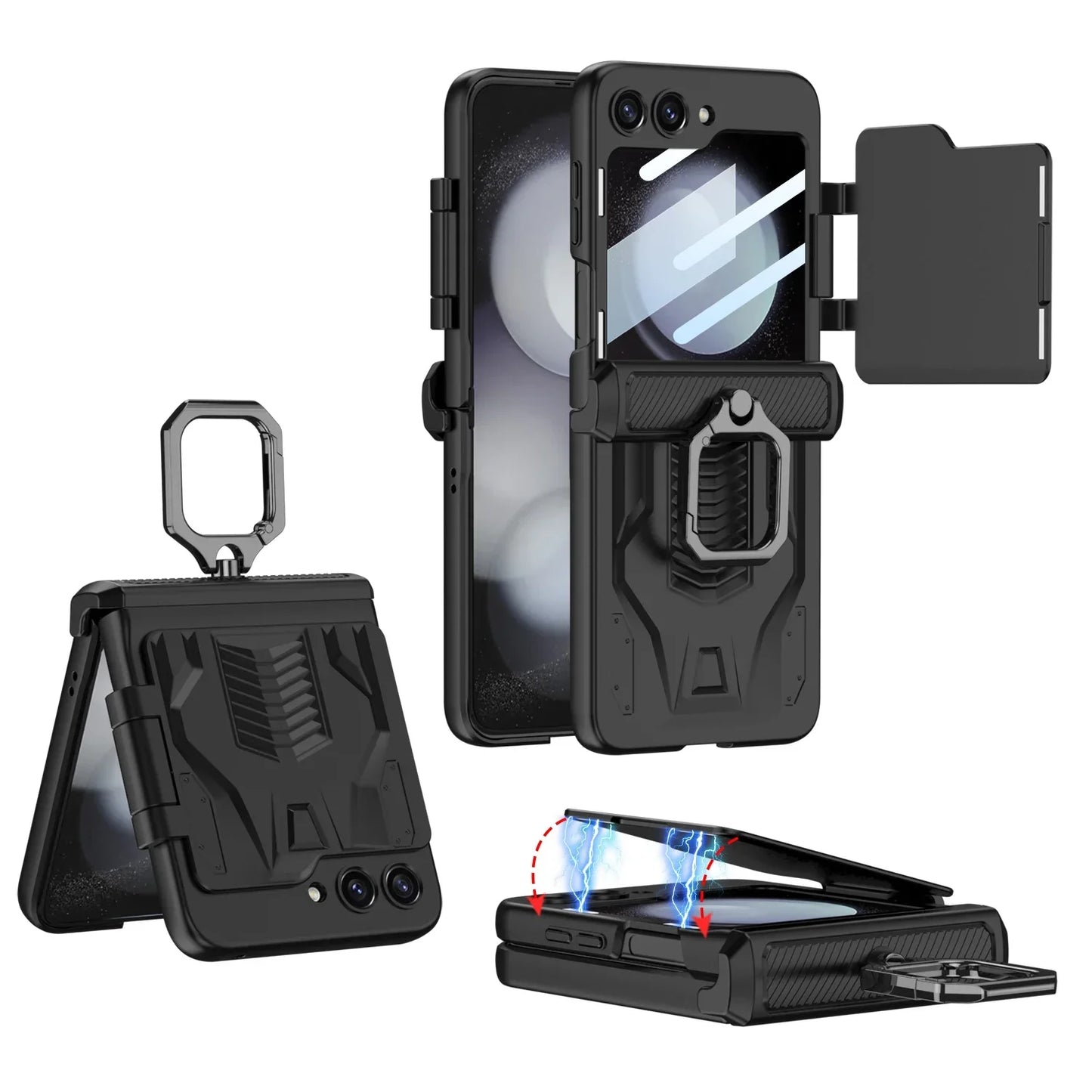 Hinge Z Flip 5, 6 Toughened Film Armor Case