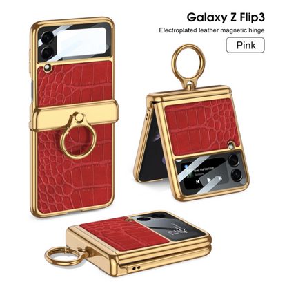 Leather Magnetic Ring Case - Z FLIP 4