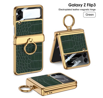 Leather Magnetic Ring Case - Z FLIP 4