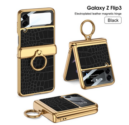 Leather Magnetic Ring Case - Z FLIP 4