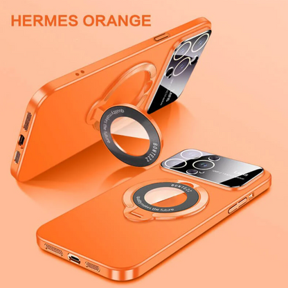 Magnetic Flip Case with Bracket & Lens Guard for iPhone 15