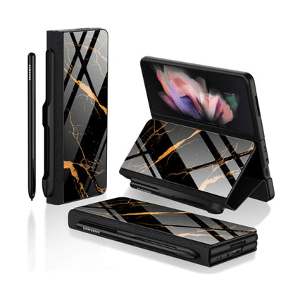 Leather-Mirror Pen-Slot Case - Z Fold series