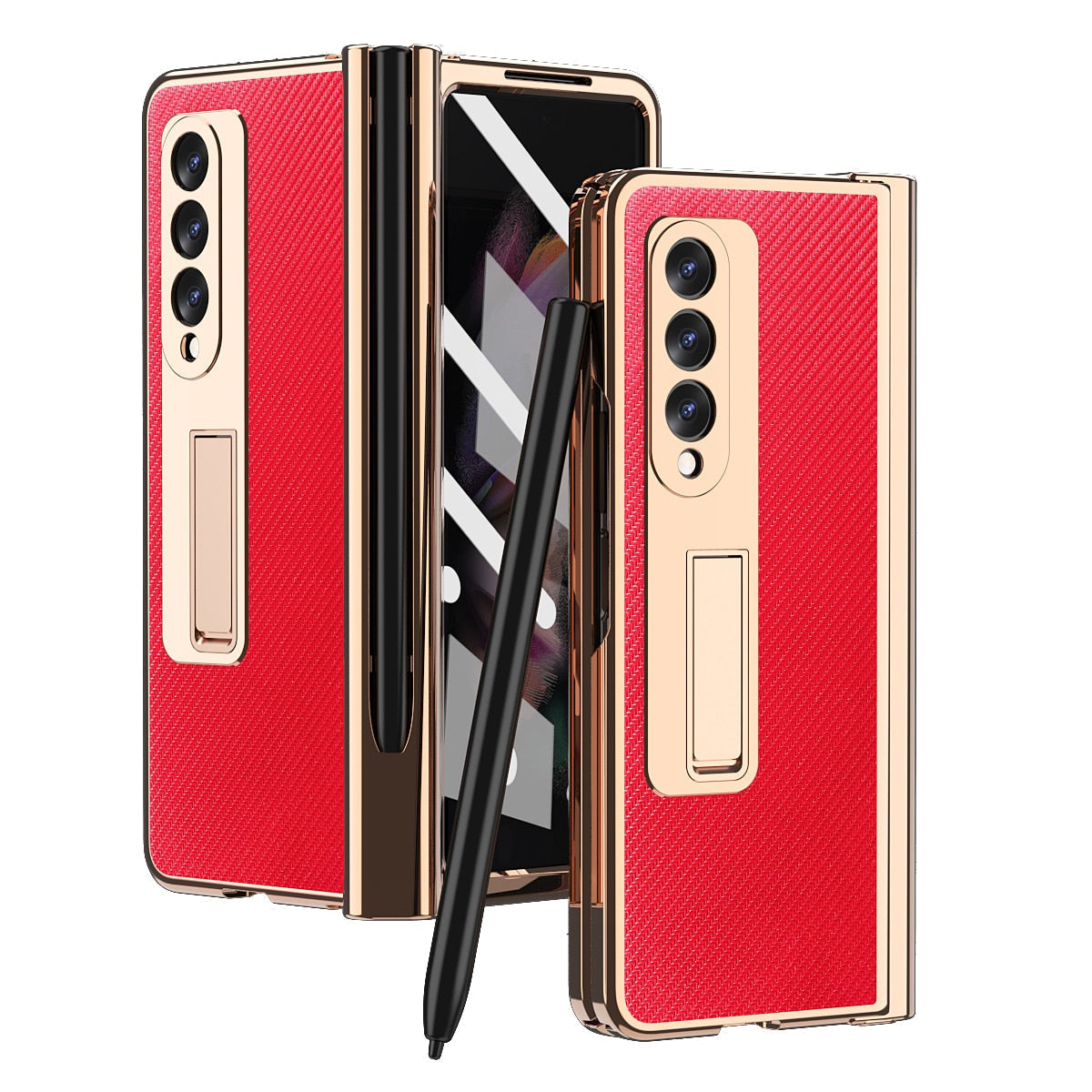 Leather Kickstand Case II (Pen slot) - Z Fold 3