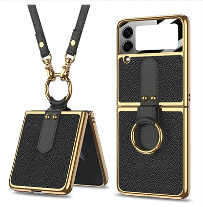 Luxury Leather Ring Case - Z Flip series