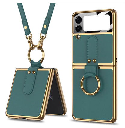 Luxury Leather Ring Case - Z Flip series