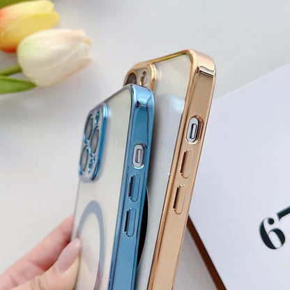 Magsafe Magnetic Clear Camera Lens Protector Case for iPhone 15 Series