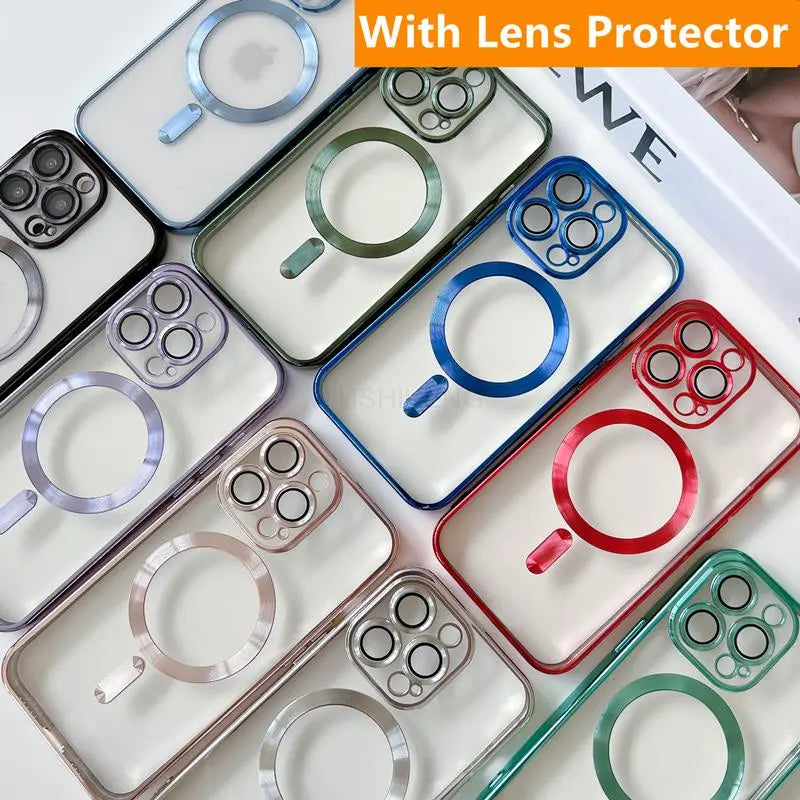 Magsafe Magnetic Clear Camera Lens Protector Case for iPhone 15 Series