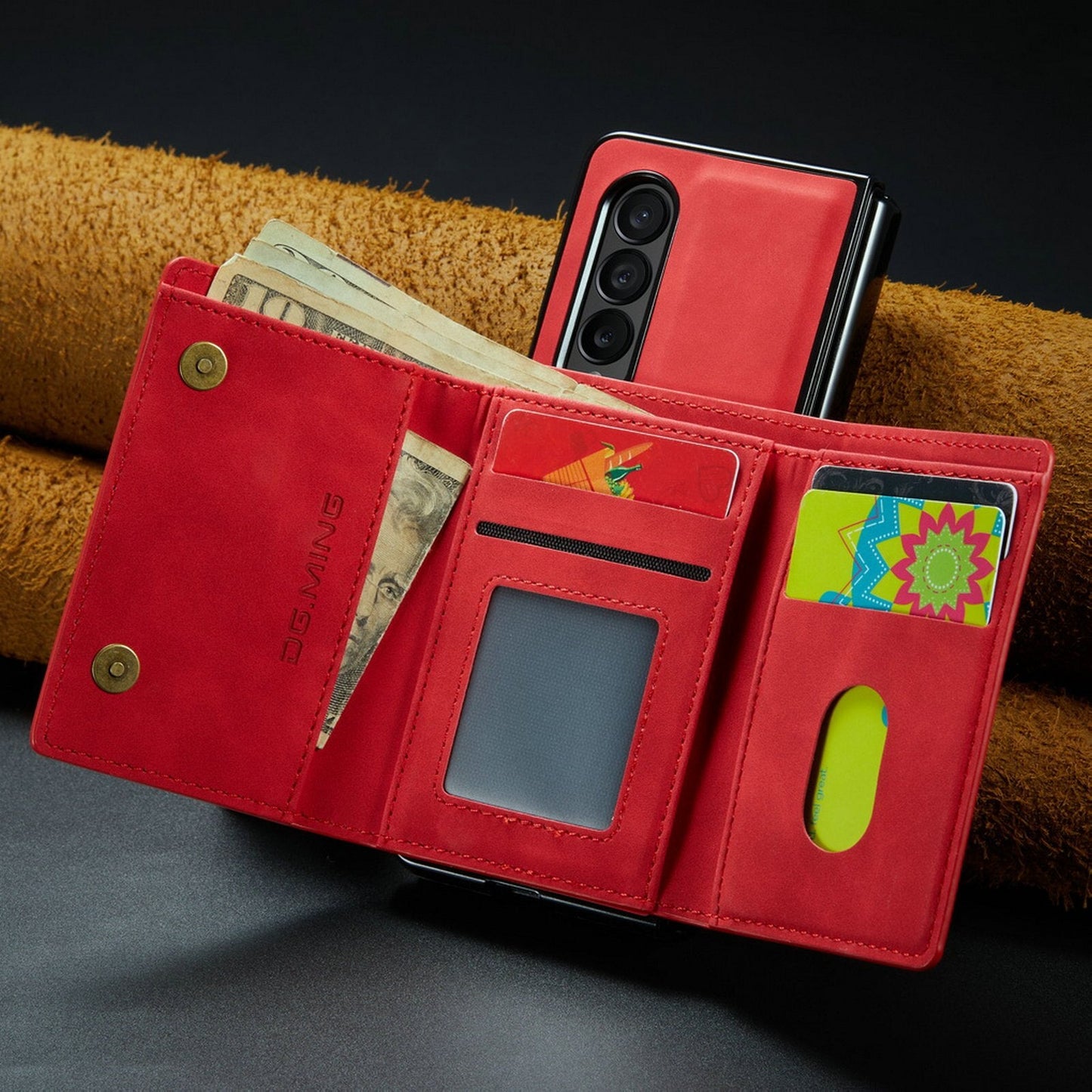 2-in-1 Luxury Leather Magnetic Case & Detachable Wallet  - Z Fold 5