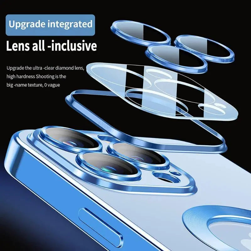 Magsafe Magnetic Clear Camera Lens Protector Case for iPhone 15 Series