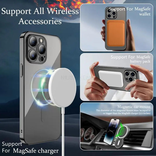 Magsafe Magnetic Clear Camera Lens Protector Case for iPhone 15 Series