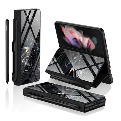 Leather-Mirror Pen-Slot Case - Z Fold series